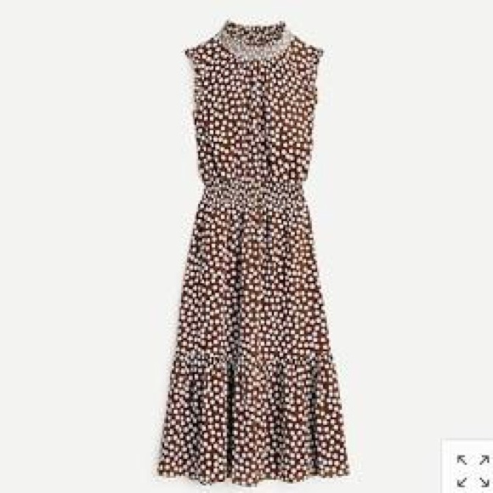 Jcrew smocked polka dot dress.